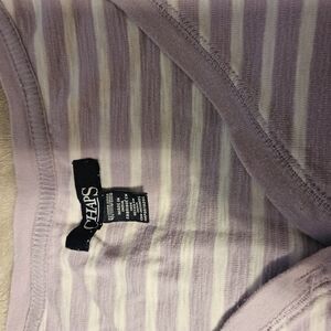 Chaps Purple and White Striped Top